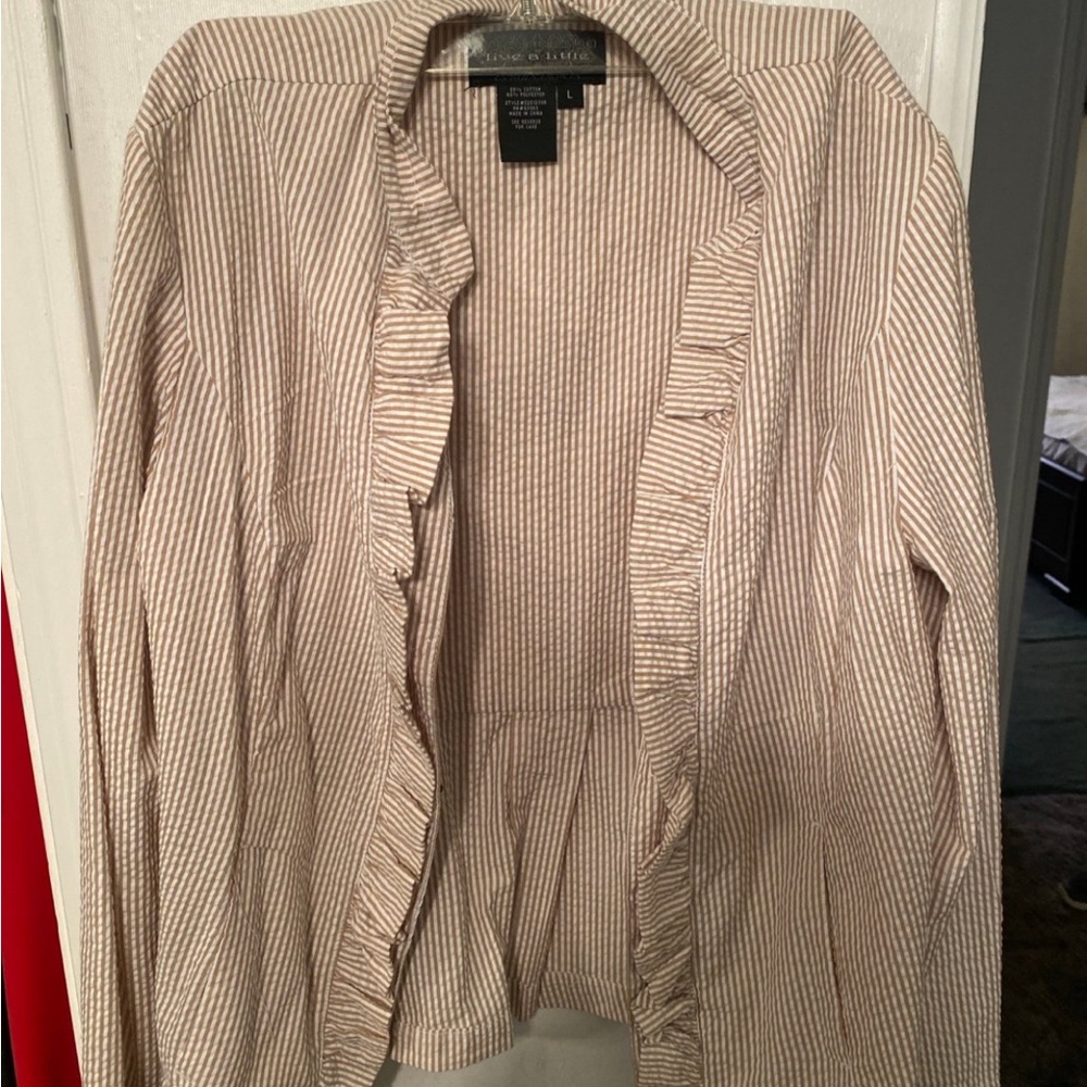 Live a Little Beige Striped Blazer